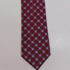 Jos. A. Bank Heritage Collection Men's Burgundy Geometric Print Silk Tie.